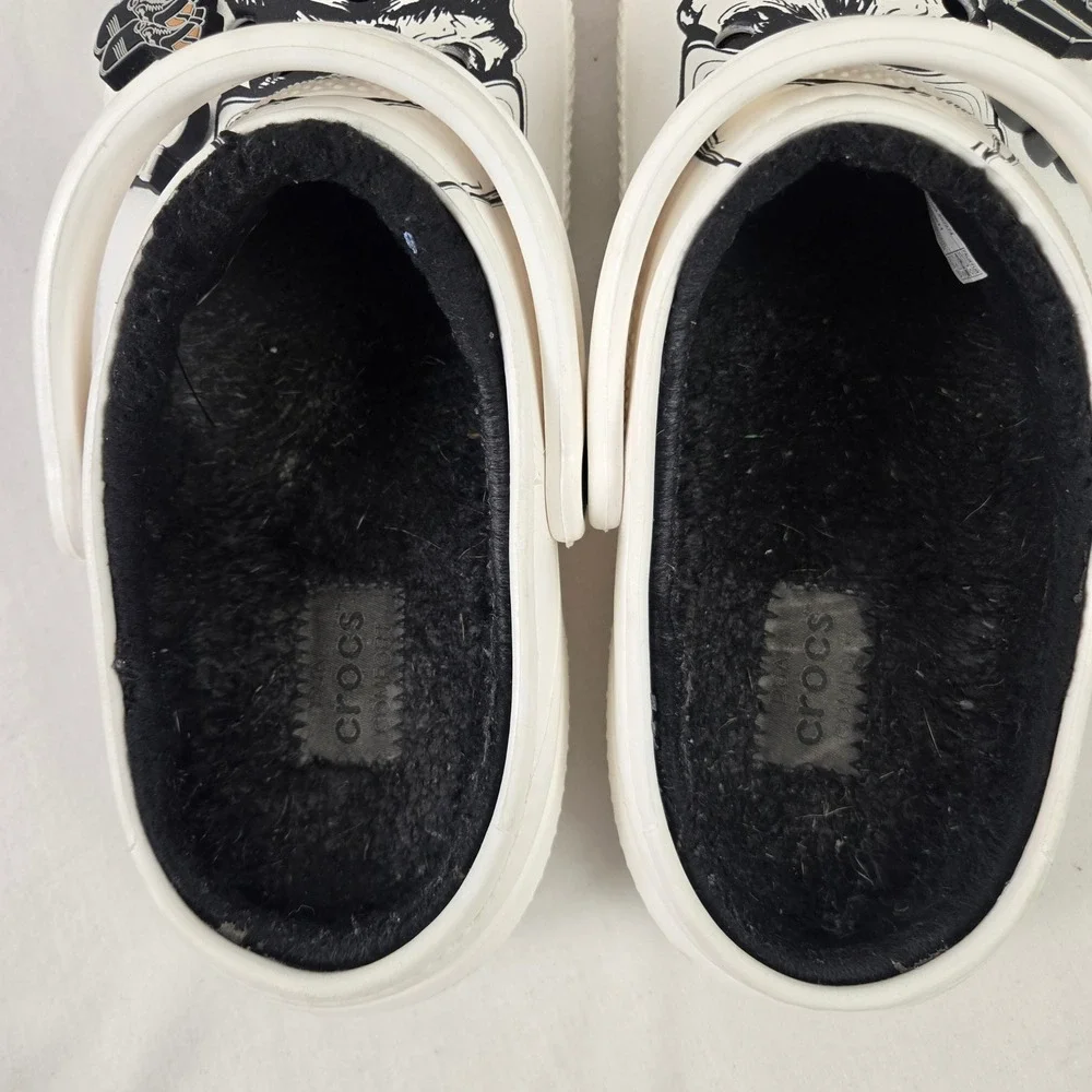 Luke Combs x Crocs Classic Lined Clogs White Skull Graphic Skully Edition M9 W11